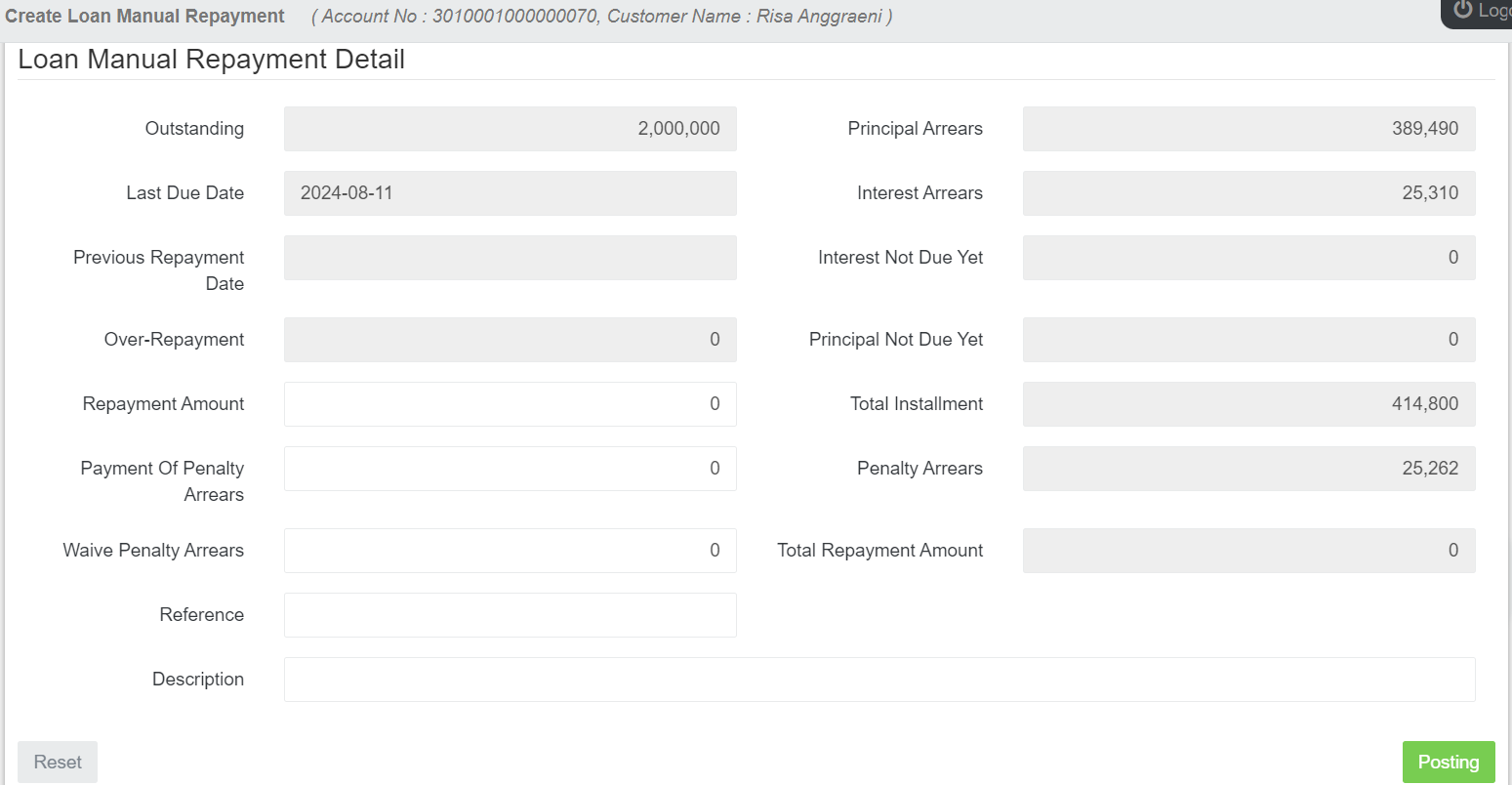 Loan Manual Repayment